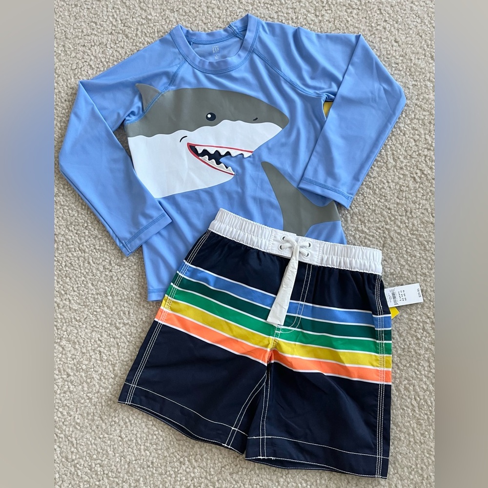 NWT Baby Gap Toddler Rash Guard and Trunks